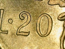 20 LIRE 1976 ERRORE - LINEA IN