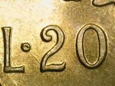 20 LIRE 1976 ERRORE - LINEA IN