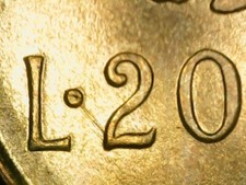 20 LIRE 1976 ERRORE - LINEA IN