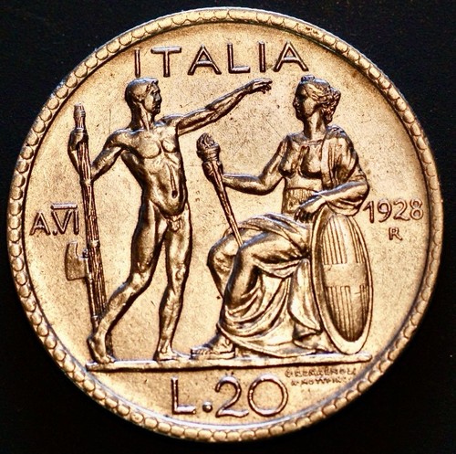 Italy lire 1928 yr - 20,