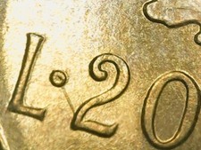 20 LIRE 1976 ERRORE - LINEA IN