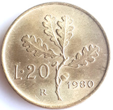 ITALY : BAUTIFUL 20 LIRE 1980