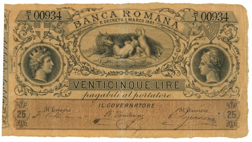 Lire banca romana regno - 25,