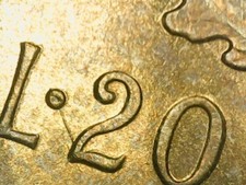 20 LIRE 1976 ERRORE - LINEA IN