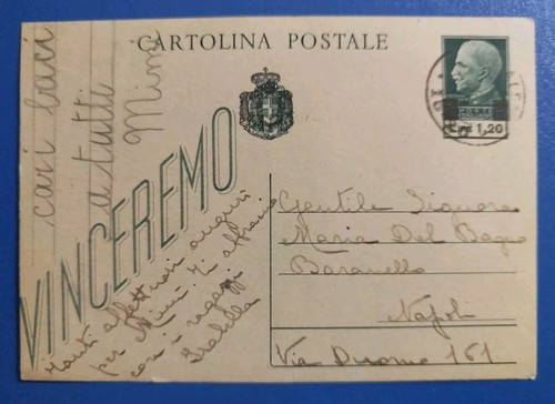 1945 full postcard lire 20 - 1945,