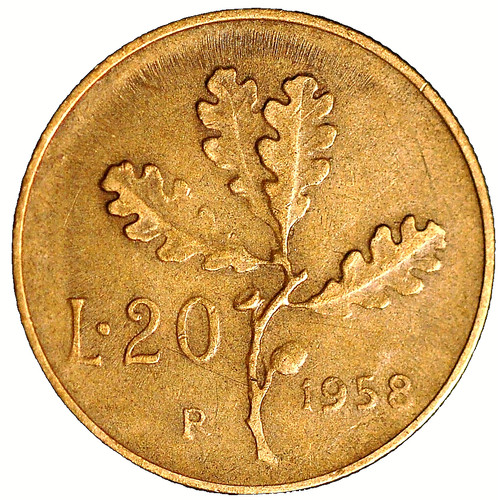 Italy lire 1958 - lire, km# 97