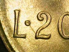20 LIRE 1976 ERRORE - LINEA IN