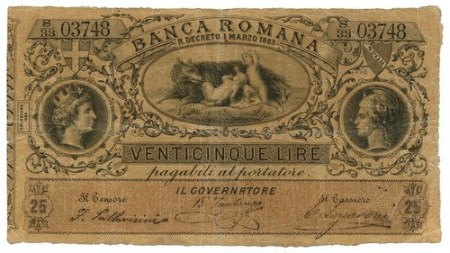 Lire banca romana regno - lire,