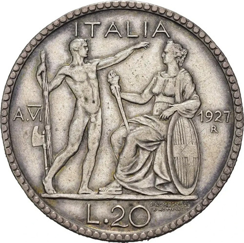 Italy lire 1927 yr - italy, r