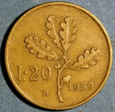 Italy 20 Lire 1959 KM# 97