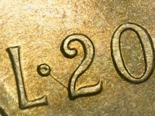 20 LIRE 1976 ERRORE - LINEA IN