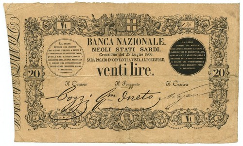 Lire banca nazionale negli - 20,